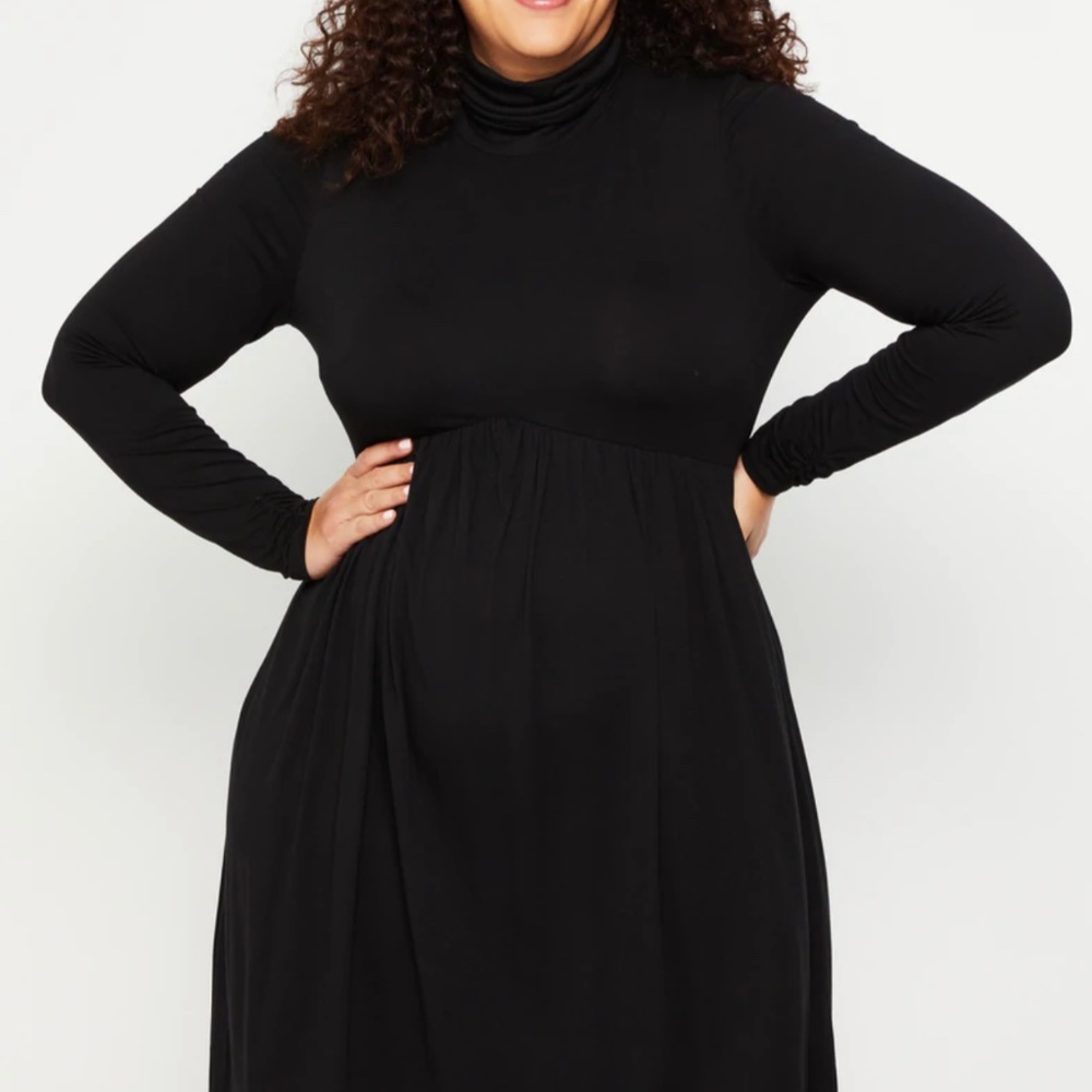 Nwt- Plus Size Fit And Flare Turtleneck Maternity… - image 1
